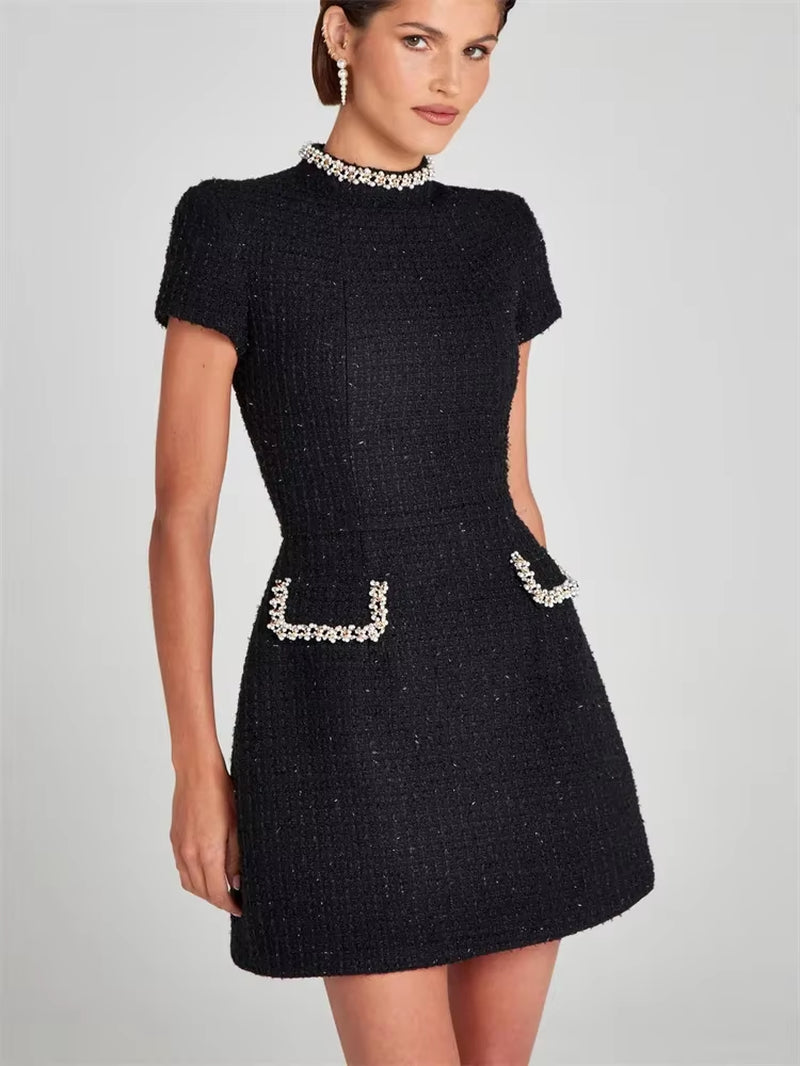 Radiant Allure: Shiny Elegant Mini Dress for Women