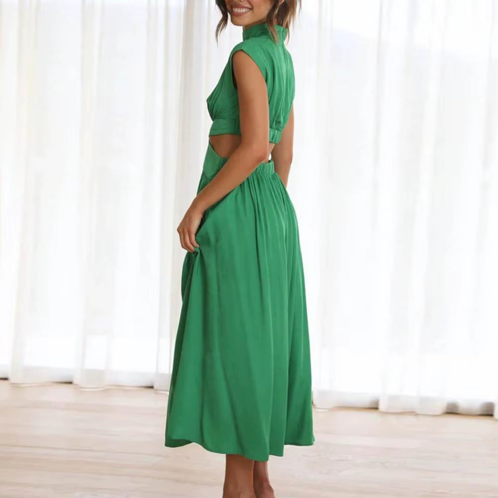 Effortless Grace: Elegant Casual Ruched Long Dress