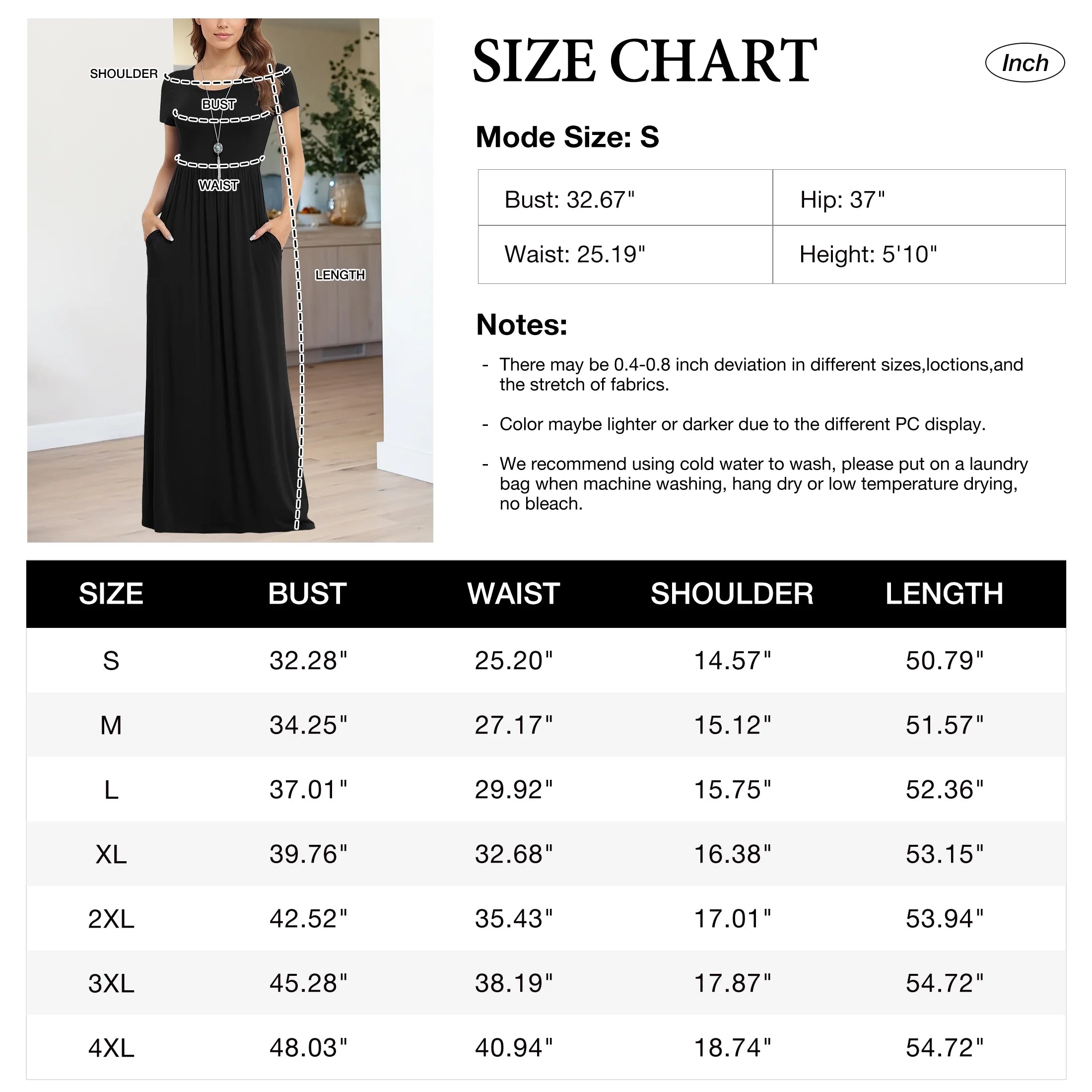 Women'S Short Sleeve Loose Plain Maxi Dresses Casual Long Dresses with Pockets,Us Size,Dark Purple,Xl